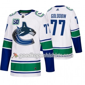 Vancouver Canucks Nikolay Goldobin 77 50th Anniversary Adidas 2019-2020 Wit Authentic Shirt - Mannen